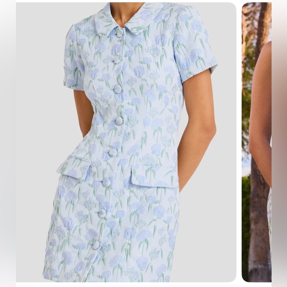 Amanda Uprichard Blue Floral Mini Dress